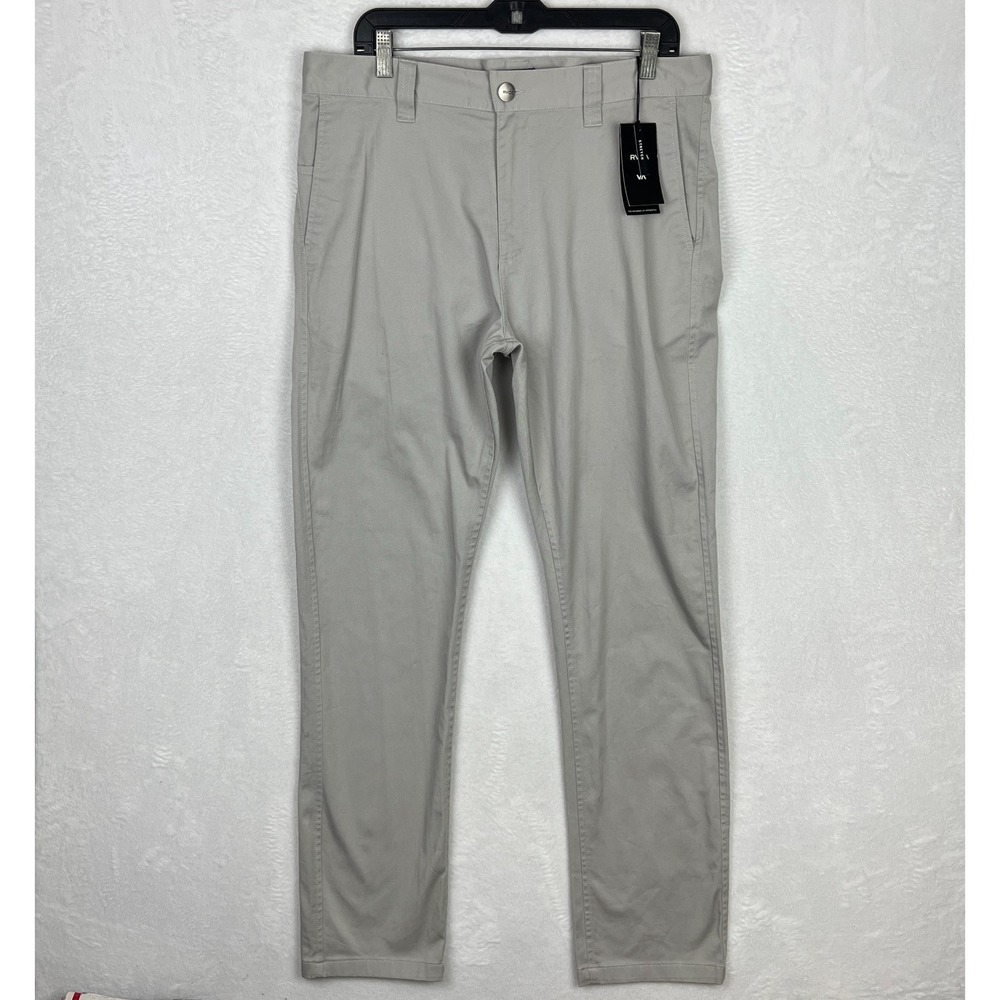 RVCA Weekend Pants Mens 34x32 New Gray Chino Stretch Performance‎ Straight